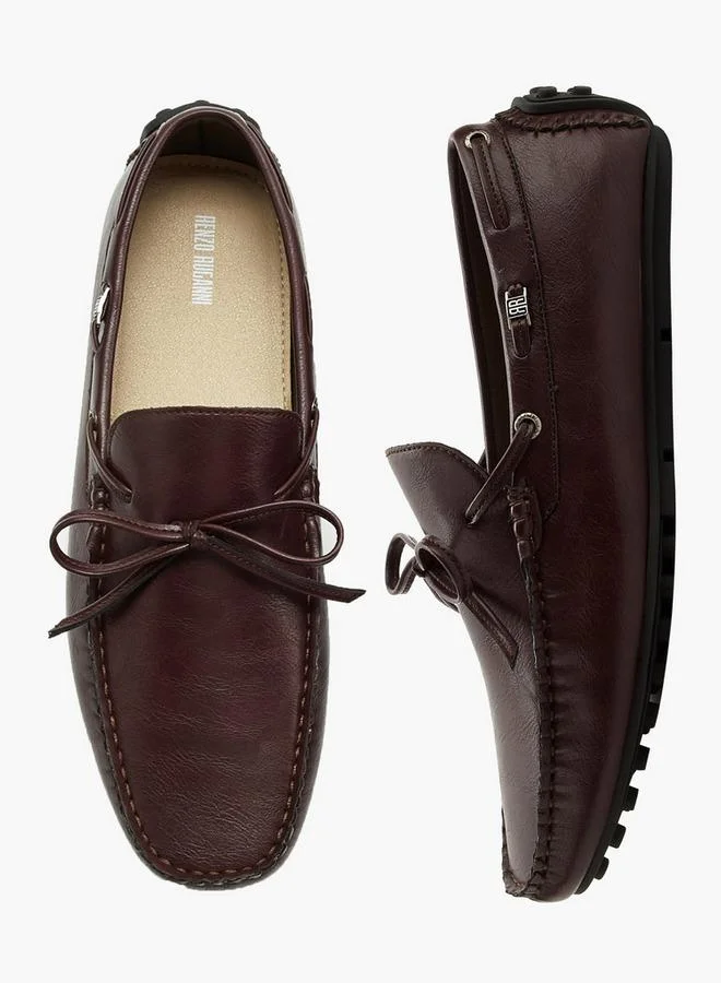 Renzo Ruganni Men Bow Trim Slip-On Loafers